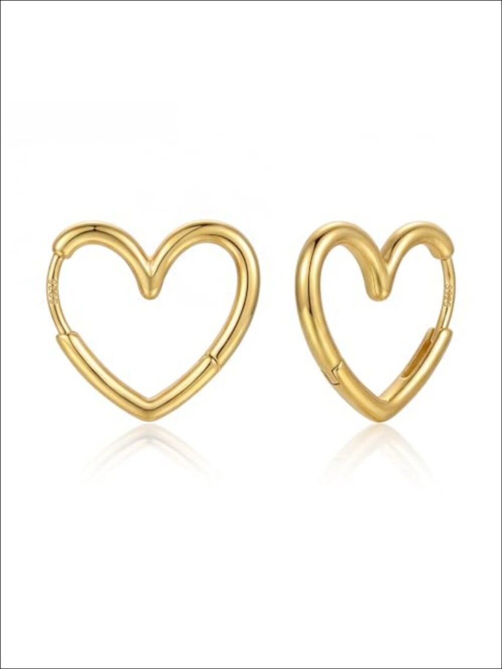 14K Gold Plated Heart Huggie Hoop Earrings Hypoallergenic 925 Sterling Silver